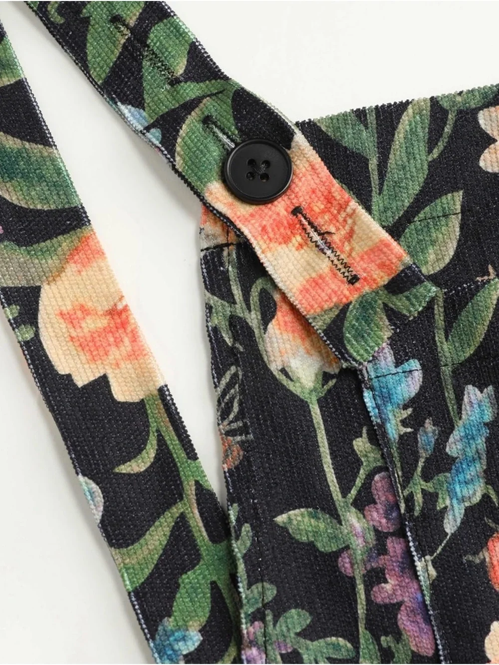 Cider Black Floral Wide-Leg Jumpsuit Pants - Picture 2 of 6